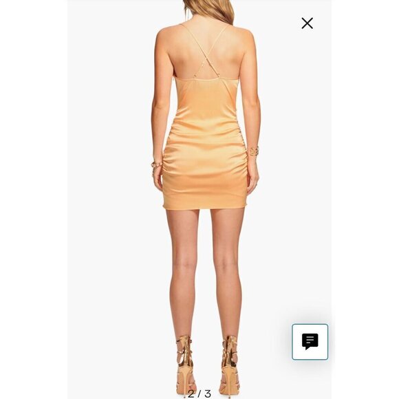 Ramy Brook Kiki Satin Cowl Neck Mini Dress Orange Womens Size 0 - Picture 3 of 11